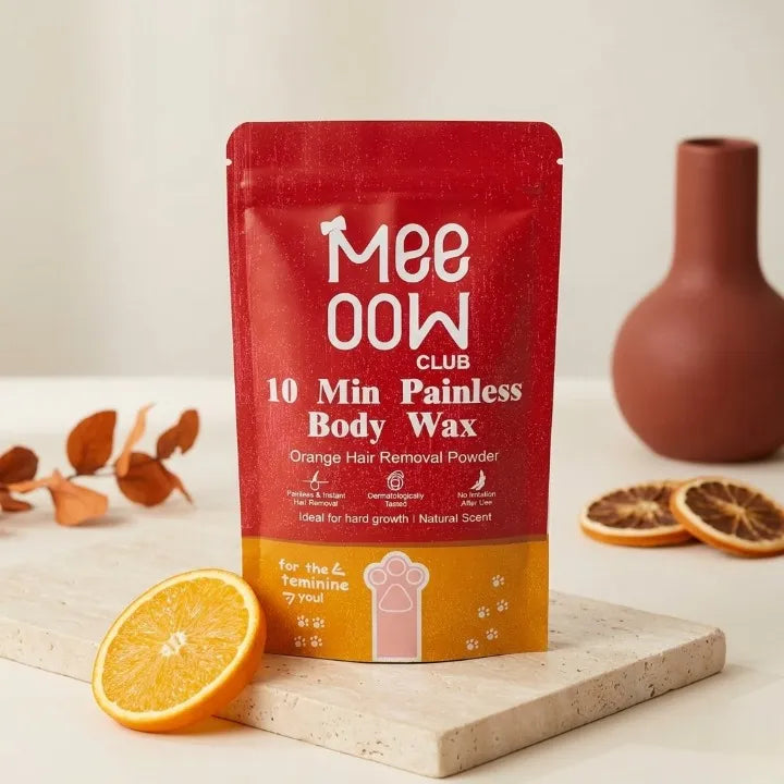 Meeow Hair Removal Powder Mask Painless | 10 Min Full Body Wax for Smooth Skin | 100% Results